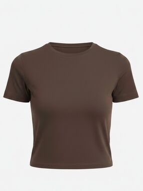 Skims SOFT SMOOTHING TSHIRT Top Shirt Cocoa Brown Medium NWT